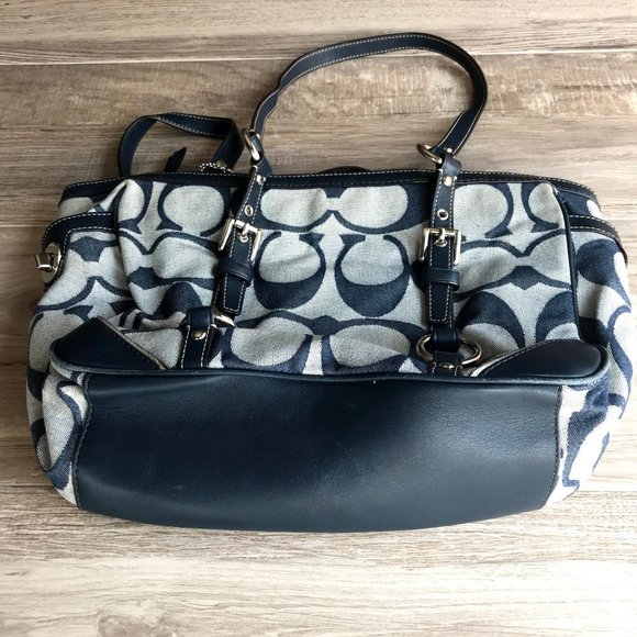 Coach navy blue tote - Picture 3 of 5